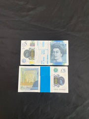 UK Prop Money - 5 Pound Bank Notes - Fake Prop Cash For Film & Youtube