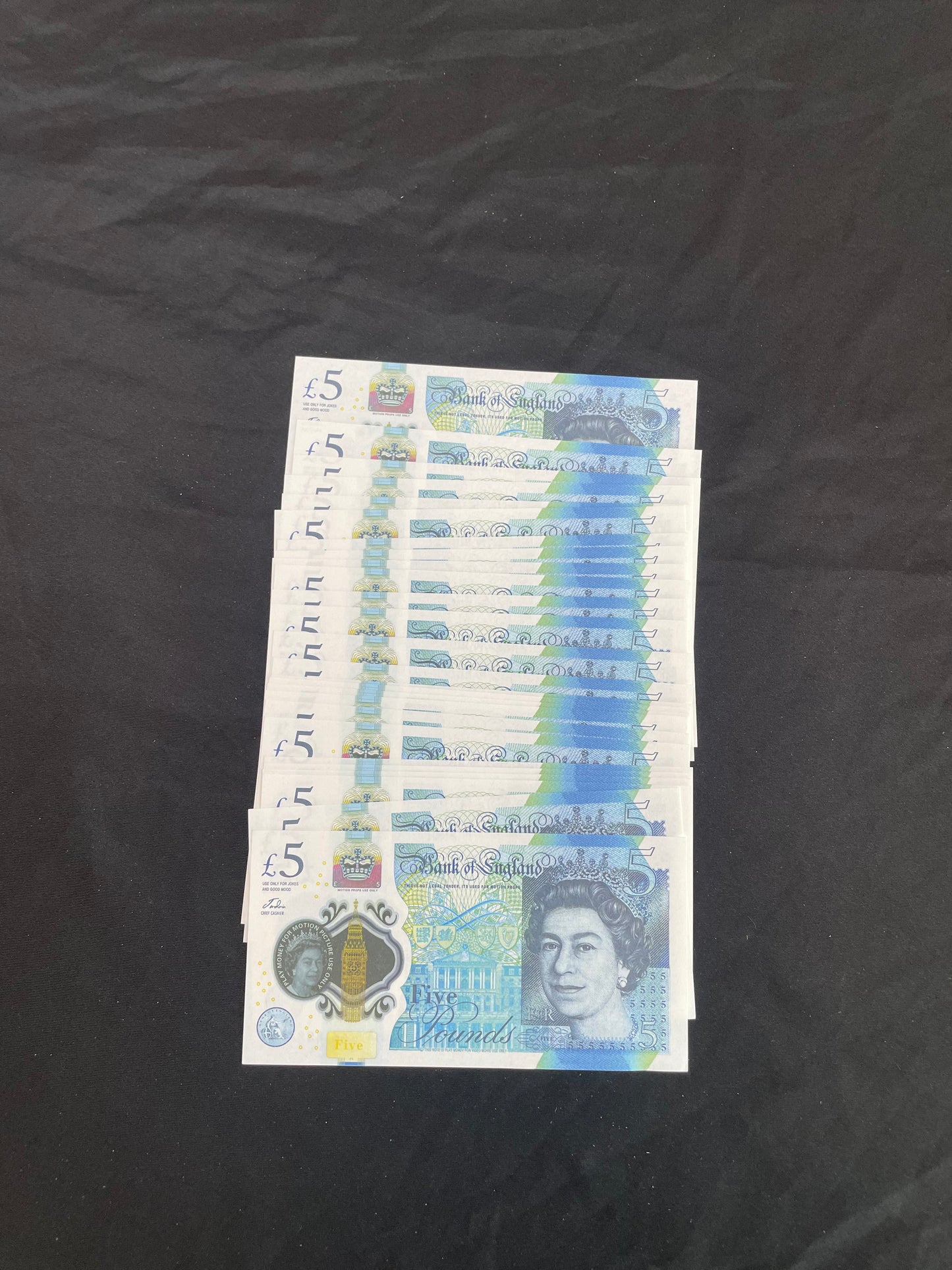 UK Prop Money - 5 Pound Bank Notes - Fake Prop Cash For Film & Youtube