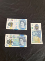 UK Prop Money - 5 Pound Bank Notes - Fake Prop Cash For Film & Youtube