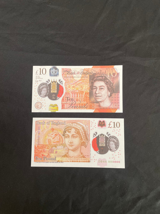 UK Prop Money - 10x100 Bank Notes (100 Pounds) - Fake Cash For Film & Youtube